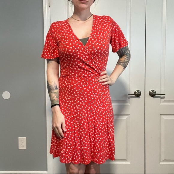 41 Hawthorn Red Patterned Mini Dress - Picture 4 of 6